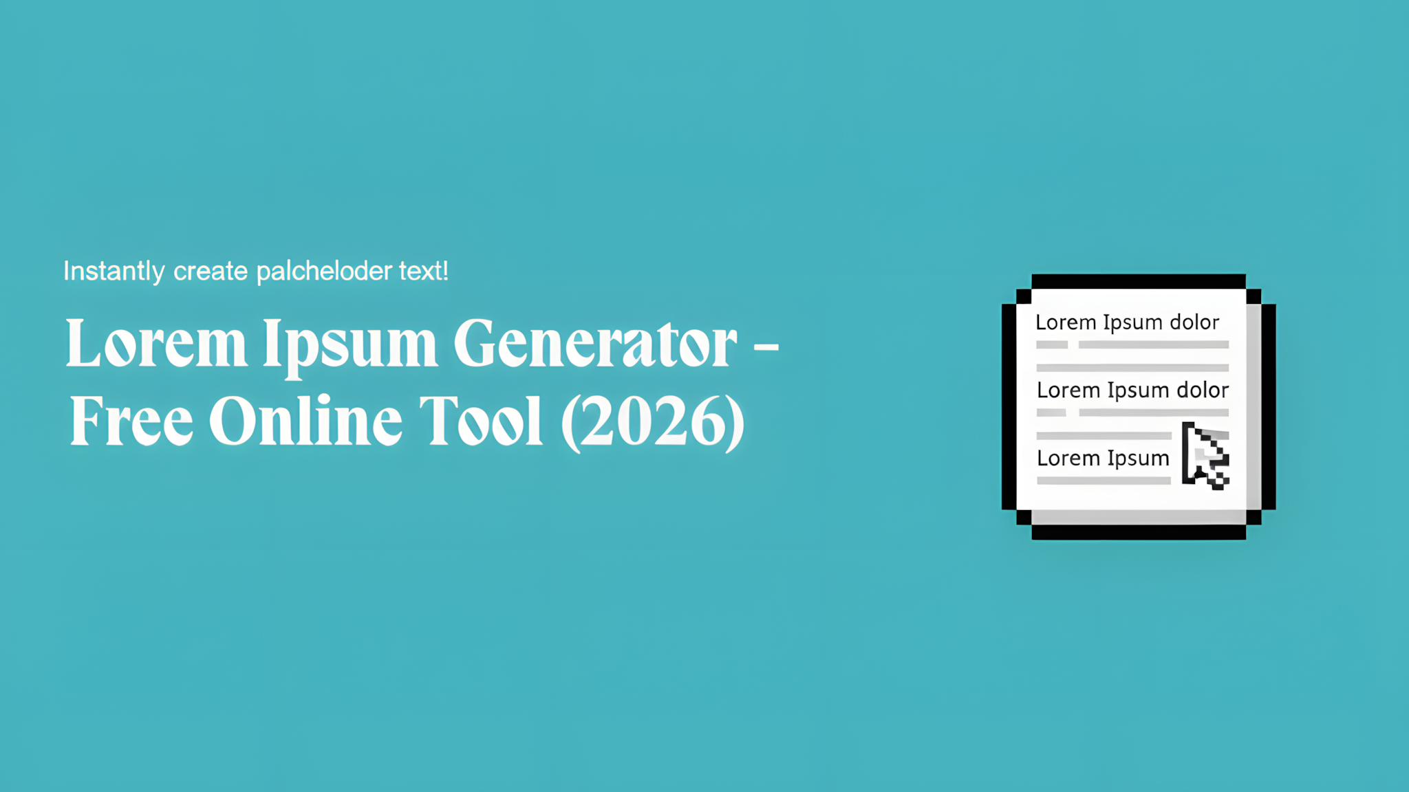 Lorem Ipsum Generator - Free Online Tool (2026)